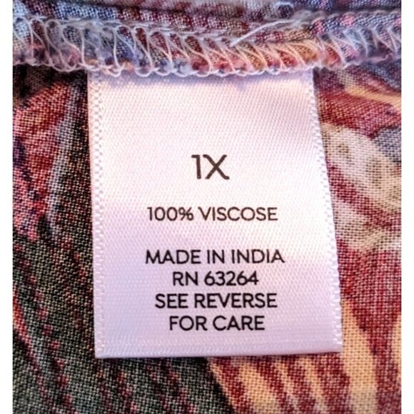 NWT WESTPORT Floral Hawaiian Palm Skirt Tropical Flowy Side Tie Size 1X - Picture 5 of 8